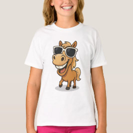 Koel paard met tinten t-shirt