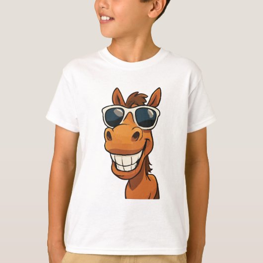 Koel paard met tinten t-shirt (Voorkant)