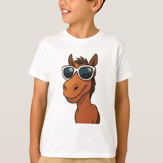 Koel paard met tinten t-shirt (Voorkant)