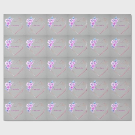 Koel Paars Heart Flower Papier voor het opvullen v (Vlak)