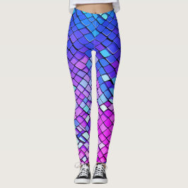 Koel paars kleurrijk zeemeerminnenstaart schubbenp leggings