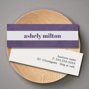 Koel Paars Oude Witte Streep Schoonheid Mode Mini Visitekaartje