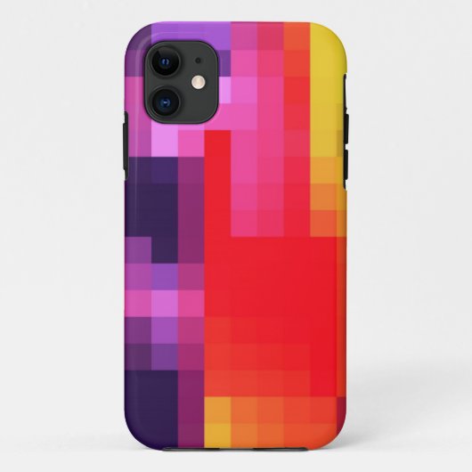 Koel Paars Rood Roze Mozaïek Abstract Patroon Case-Mate iPhone Case (Achterkant)