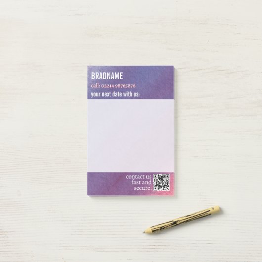 koel paars zelfklevend label herinnering post-it® notes (Op bureau)