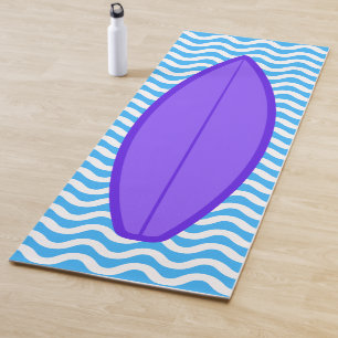 Koel Paarse blauwe golven die op Yoga Mat overleve