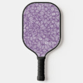 Koel Paarse en Witte Monogram Pickleball Paddle (Achterkant)