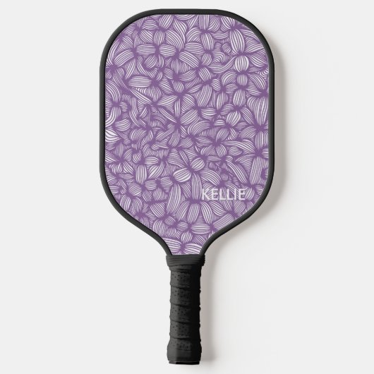 Koel Paarse en Witte Monogram Pickleball Paddle (Achterkant)