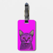 Koel Paarse kat Bagagelabel (Achterkant verticaal)
