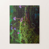 Koel Paarse Schimmelpil Regenwoud Mos Paddenstoele Legpuzzel (Verticaal)