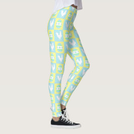 Koel Paas-schaakbordpatroon Haan Eieren Leggings