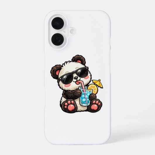 Koel Panda Drank iPhone 16 Hoesje (Achterkant)