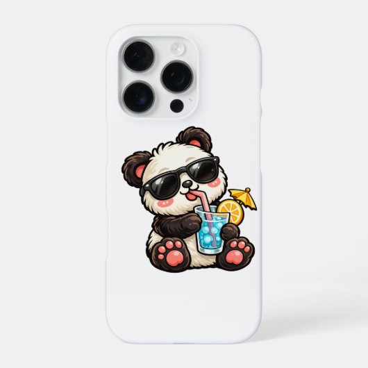 Koel Panda Drank iPhone Hoesje (Achterkant)