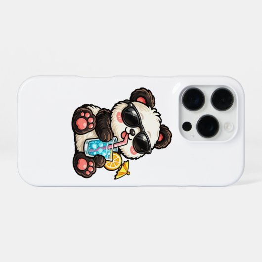 Koel Panda Drank iPhone Hoesje (Achterkant horizontaal)