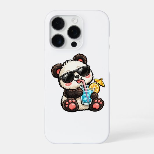 Koel Panda Drank iPhone Hoesje (Achterkant)