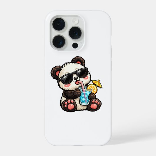 Koel Panda Drank iPhone Hoesje (Achterkant)