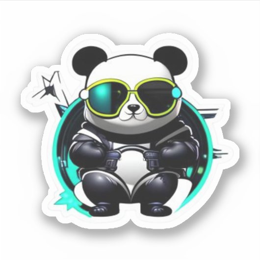 Koel Panda met Sticker auto's met brillenglas (Voorkant)
