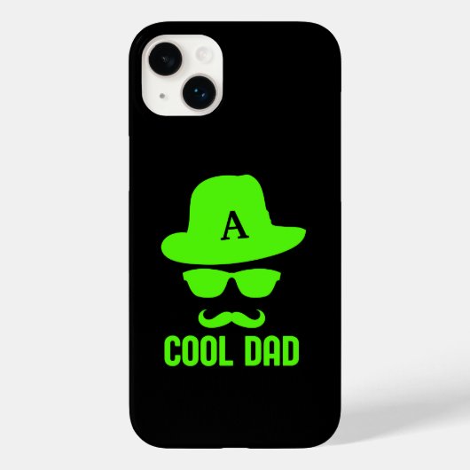 Koel pap beste dad ooit snor aangepast monogram Case-Mate iPhone case (Achterkant)