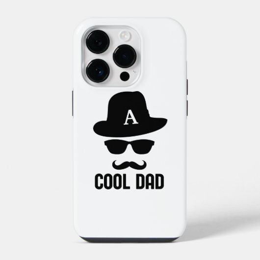 Koel pap Beste dad ooit zwart-wit monogram iPhone Hoesje (Achterkant)