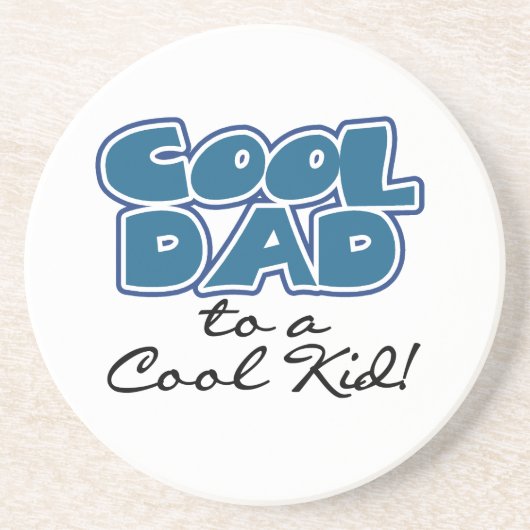 Koel papa naar een Cool Kind Gifts Zandsteen Onderzetter (Voorkant)