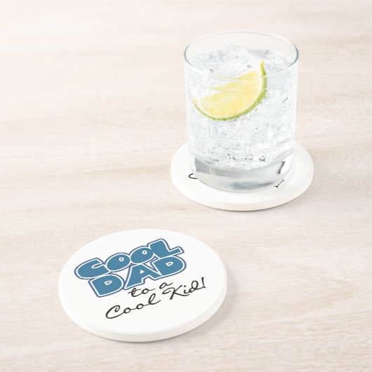 Koel papa naar een Cool Kind Gifts Zandsteen Onderzetter (Zijkant)