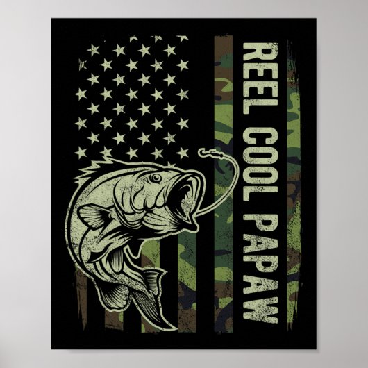 Koel Papaw camouflage Amerikaanse vlag vaders D Poster (Voorkant)