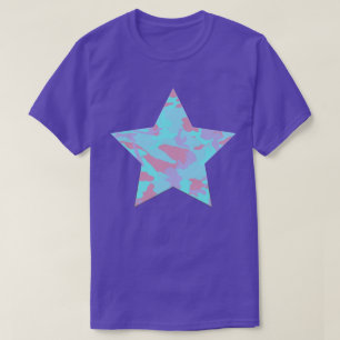 Koel Pastel Camo Patroon Ster T-shirt