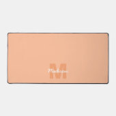 Koel pastelkleurig perzik kleur met aangepaste mon bureaumat (Voorkant)