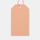 Koel pastelkleurig perzik kleur met aangepaste mon cadeaulabel (Achterkant)