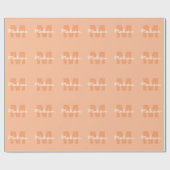 Koel pastelkleurig perzik kleur met aangepaste mon cadeaupapier (Vlak)