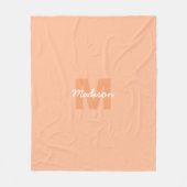 Koel pastelkleurig perzik kleur met aangepaste mon fleece deken (Voorkant)