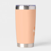 Koel pastelkleurig perzik kleur met aangepaste mon geïsoleerde drinkbeker (Voorkant)