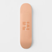 Koel pastelkleurig perzik kleur met aangepaste mon persoonlijk skateboard (Voorkant)