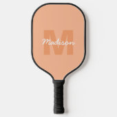 Koel pastelkleurig perzik kleur met aangepaste mon pickleball paddle (Voorkant)