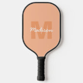 Koel pastelkleurig perzik kleur met aangepaste mon pickleball paddle (Achterkant)