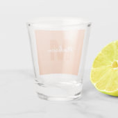 Koel pastelkleurig perzik kleur met aangepaste mon shot glas (Achterkant)