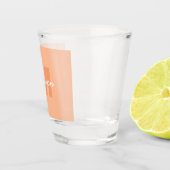 Koel pastelkleurig perzik kleur met aangepaste mon shot glas (Rechts)
