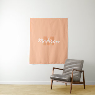 Koel pastelkleurig perzik kleur met aangepaste mon wandkleed
