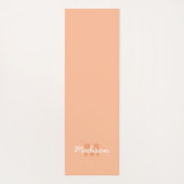 Koel pastelkleurig perzik kleur met aangepaste mon yogamat (Achterkant)