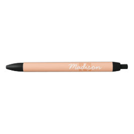 Koel pastelkleurig perzik kleur met aangepaste mon zwarte inkt pen