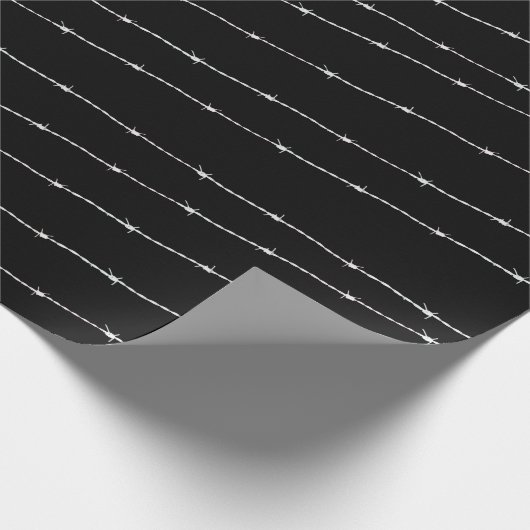 Koel patroon met witte prikkeldraad cadeaupapier (Hoek)
