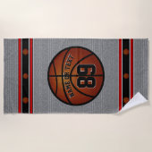 Koel persoonlijke Basketball Beach Towel voor hem Strandlaken (Voorkant)
