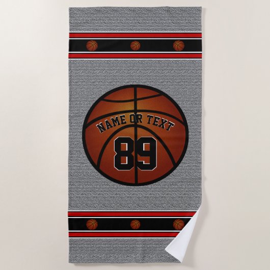 Koel persoonlijke Basketball Beach Towel voor hem Strandlaken (Voorkant)