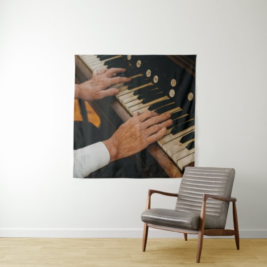 Koel pianokunstwerk wandkleed (In situ)