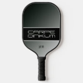 Koel Pickleball Dink Pun Gradiënt Initialen Zwart Paddle (Voorkant)