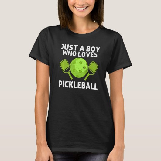 Koel Pickleball voor jongens Kinder keukenrol D T-shirt (Voorkant)
