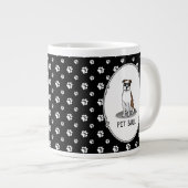 Koel Pit Bull en zonnebrillen (lt brindle white 3) Grote Koffiekop (Voorkant rechts)