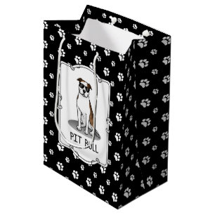 Koel Pit Bull en zonnebrillen (lt brindle white 3) Medium Cadeauzakje