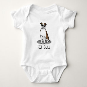 Koel Pit Bull en zonnebrillen (lt brindle white 3) Romper