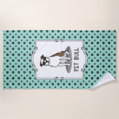 Koel Pit Bull en zonnebrillen (lt brindle white 3) Strandlaken (Voorkant)