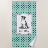 Koel Pit Bull en zonnebrillen (lt brindle white 3) Strandlaken (Voorkant)